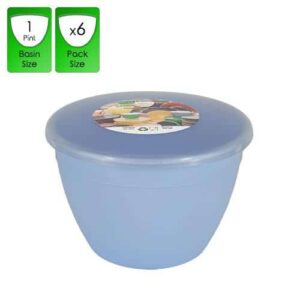 HR 1 Pint Plastic Pudding Basin and Lid HR108 
