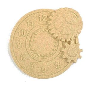 Small Clock Face with Cogs Wooden Moulding 5cm x 5cm